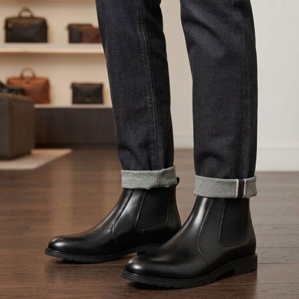 Genuine Leather Chelsea Boots – Black