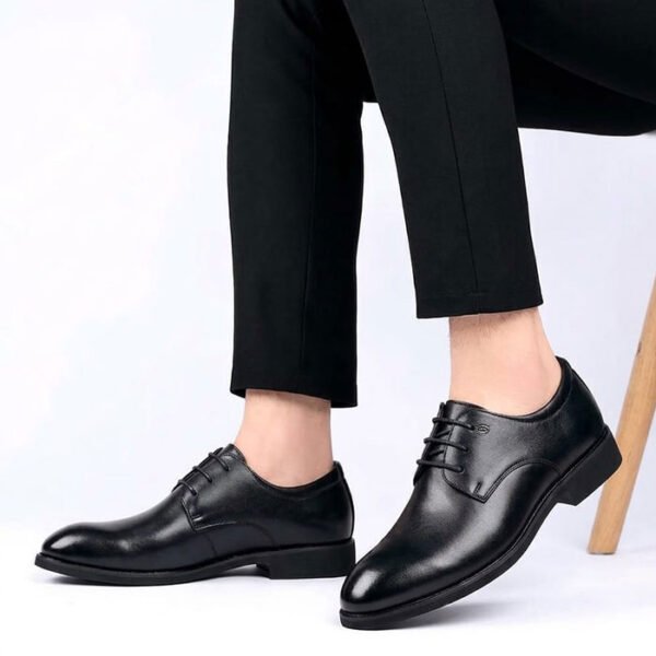 Men’s Classic Leather Derby Shoes – Black