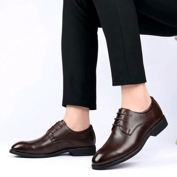 Men’s Classic Leather Derby Shoes – Brown