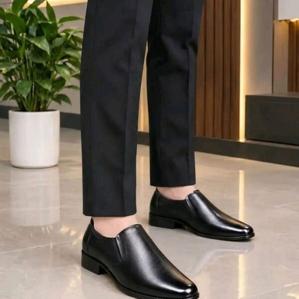 Genuine Leather Slip-On Formal Shoes – Black