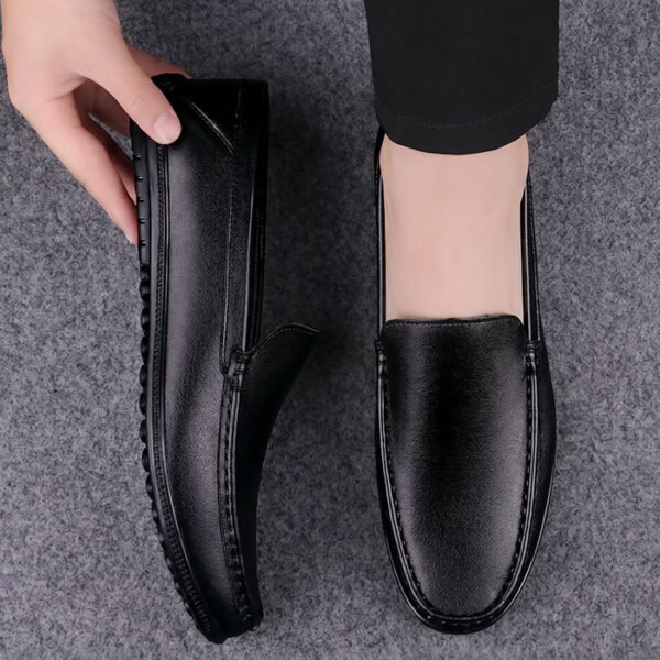 Genuine Leather Loafers – Black