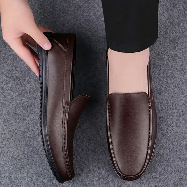 Genuine Leather Loafers – Brown