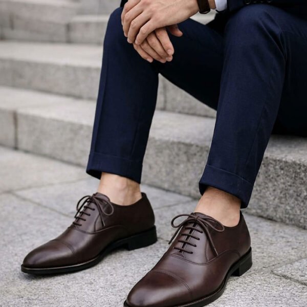Leather Oxford Shoes – Dark Brown